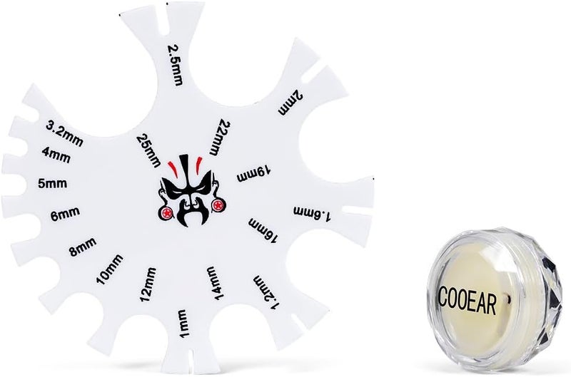 COOEAR Acrylic Piercing Gauge Measurement Wheel 18G-1 Inch. - Image 2